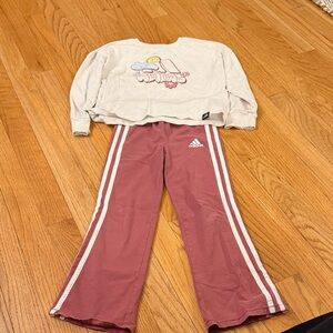 5/$25 Adidas Rose Track Pants Set with White Accents size 5